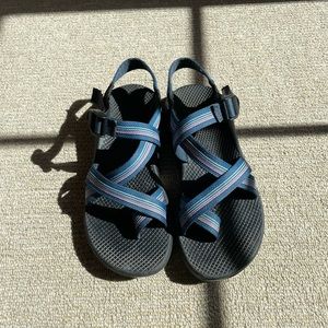 Chaco sandals blue and pink straps